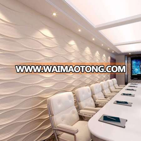 bamboo fiber material interior wave 3d friendly wall panel